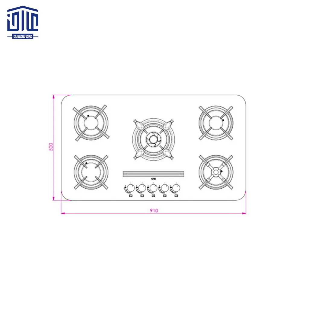 PARDIC-B-کن-گاز-5-شعله-مشکی-شیشه-4.webp