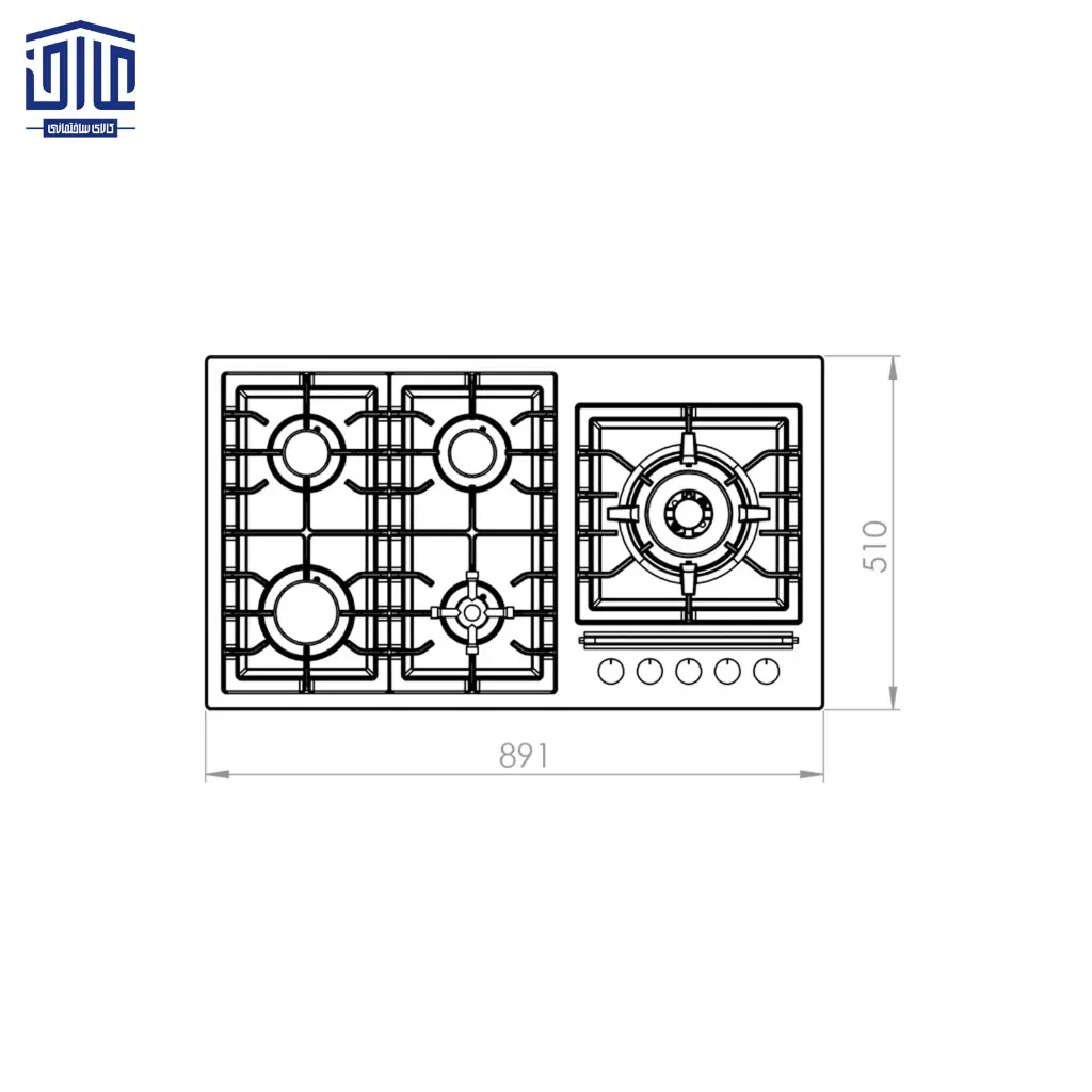 اجاق-گاز-مدل-mix-513-s-کن،-5-شعله،-استیل-3.webp