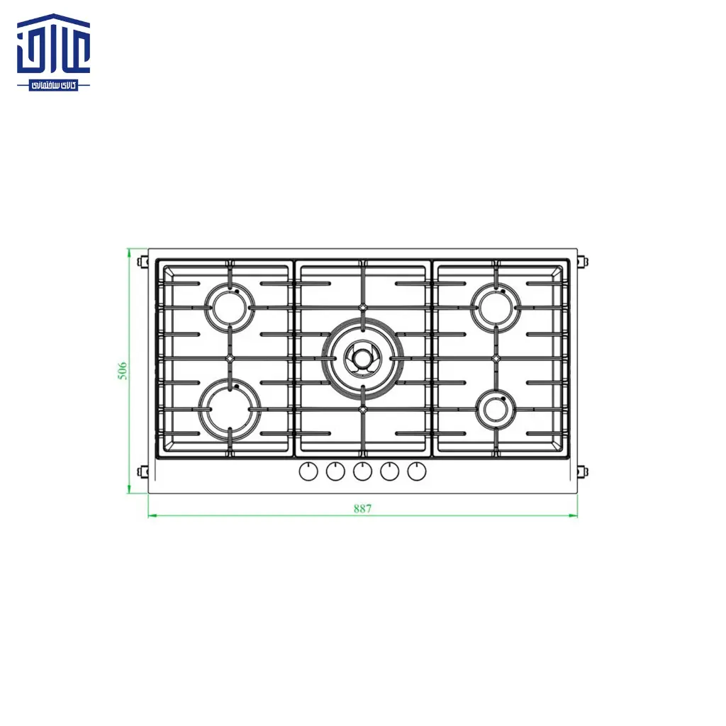 اجاق-گاز-مدل-RECO-کن،-5-شعله،-استیل-3.webp