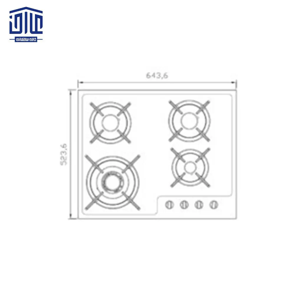 اجاق-4-شعله-شیشه-البرز-فریم-استیل-G4652S-3.webp