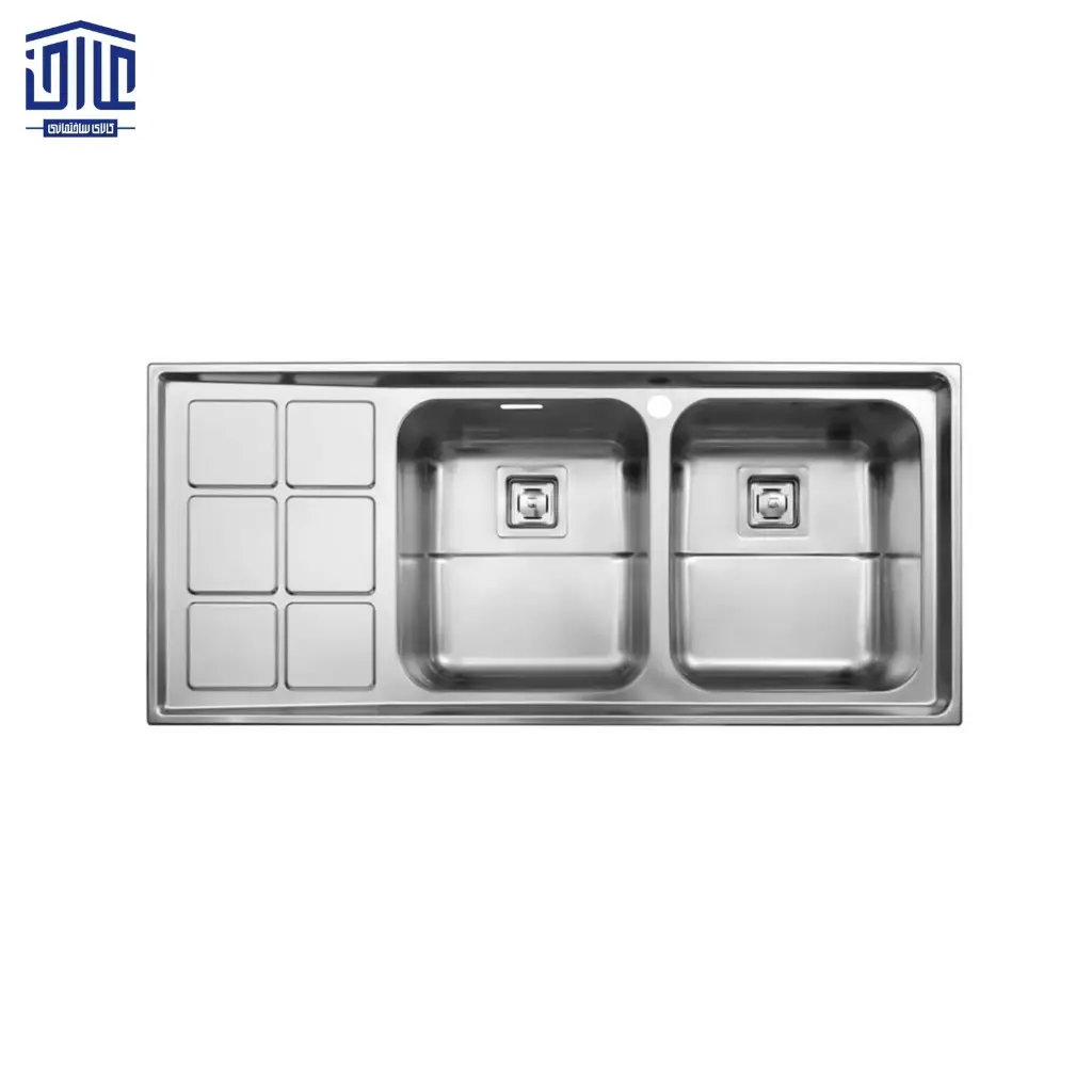 [249029042] سینک ظرفشویی روکار فانتزی 60*761 درجه 2 استیل البرز (لگن راست)