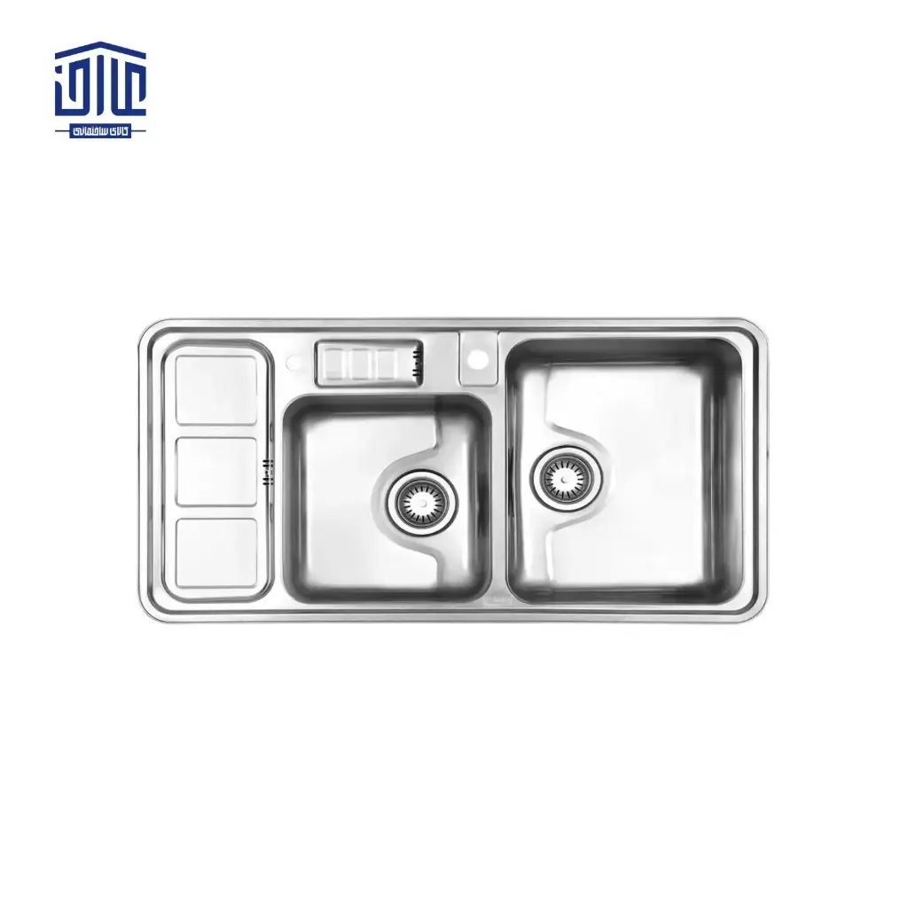 [249008017] سینک ظرفشویی توکار 52×853 استیل البرز با جامایع (لگن راست)