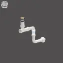 سیفون کم جا کابینتی (تشتک استیل) با سوسک استاپ دوریکا
