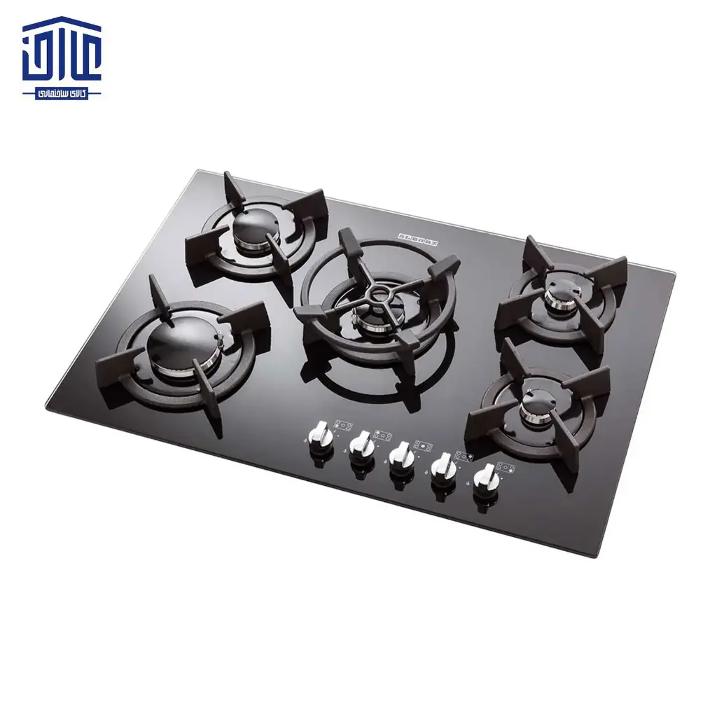 [249023010] اجاق 5 شعله شیشه ای البرز G5703