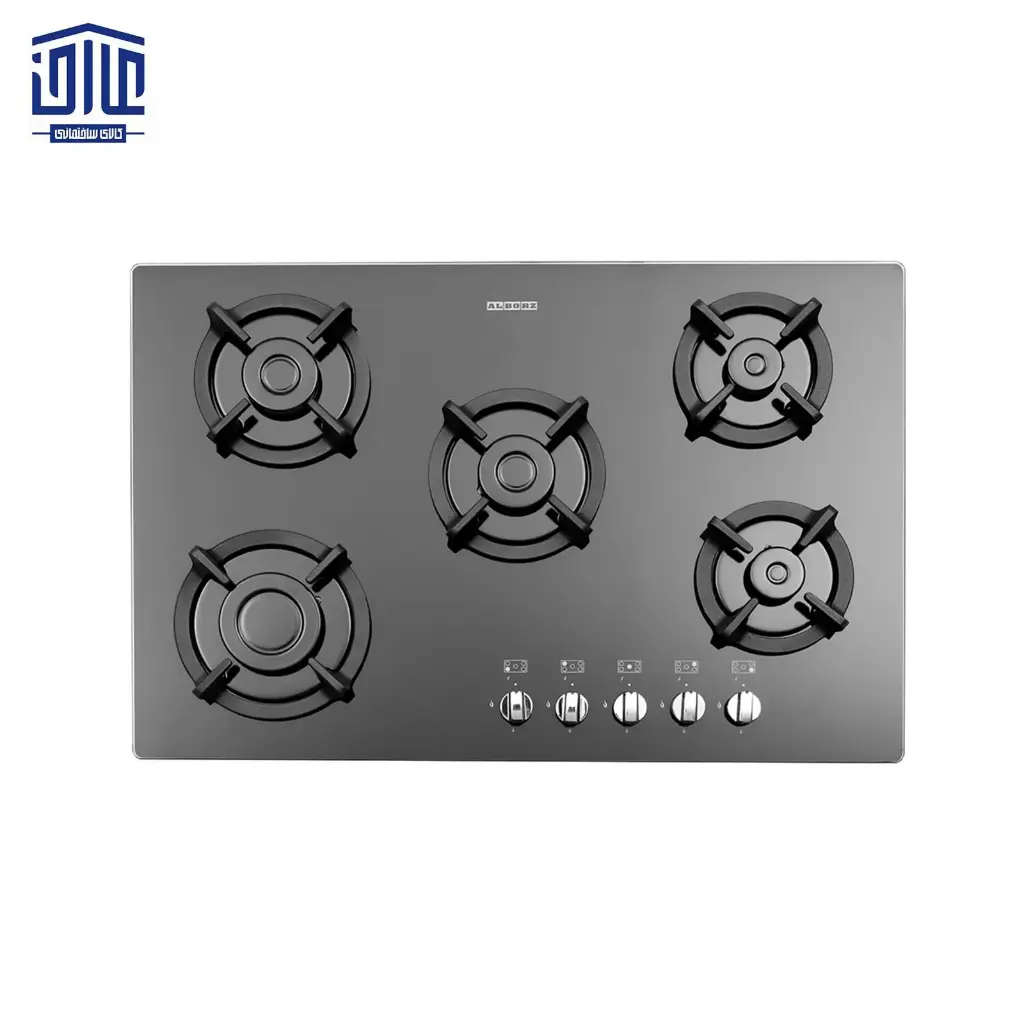 [249023020] اجاق 5 شعله شیشه ای البرز G5753