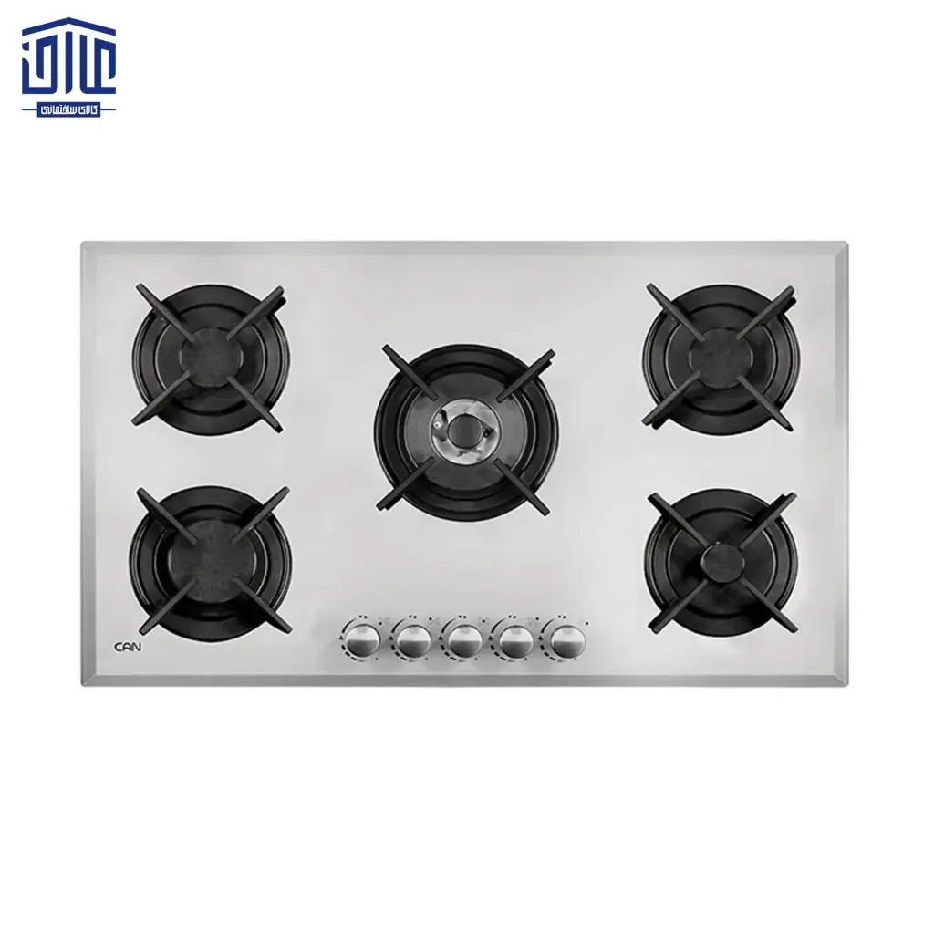521GW کن گاز 5 شعله شیشه سفید