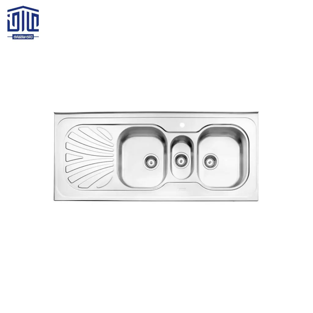 [249005031] سینک ظرفشویی روکار فانتزی 60*530 درجه 2 استیل البرز (لگن راست)