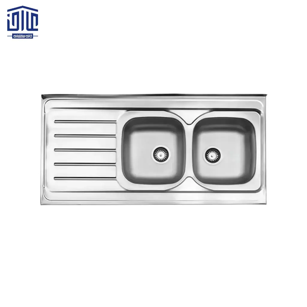 [249004093] سینک ظرفشویی روکارنیمه فانتزی مدل 221x60 البرز، براق (لگن راست)