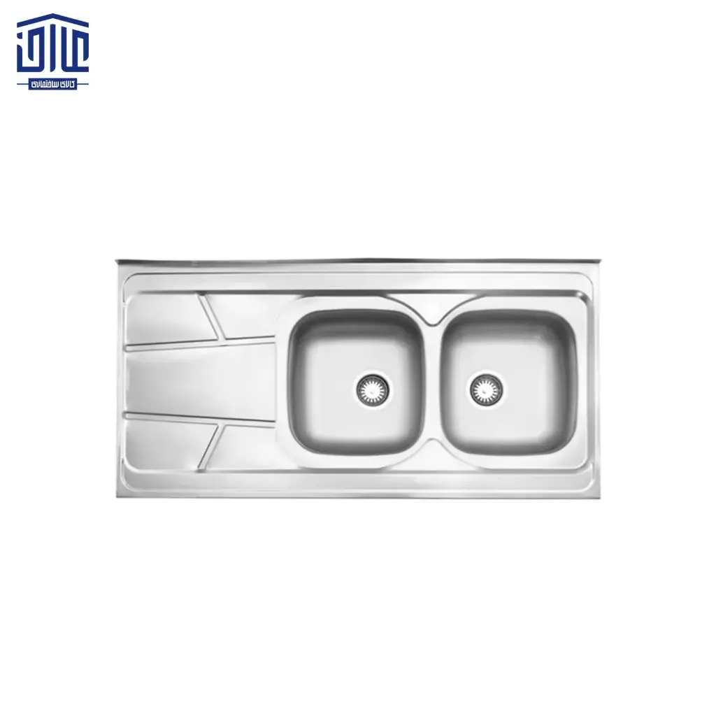 [249004095] سینک ظرفشویی روکار نیمه فانتزی مدل 222x60 البرز،براق (لگن راست)