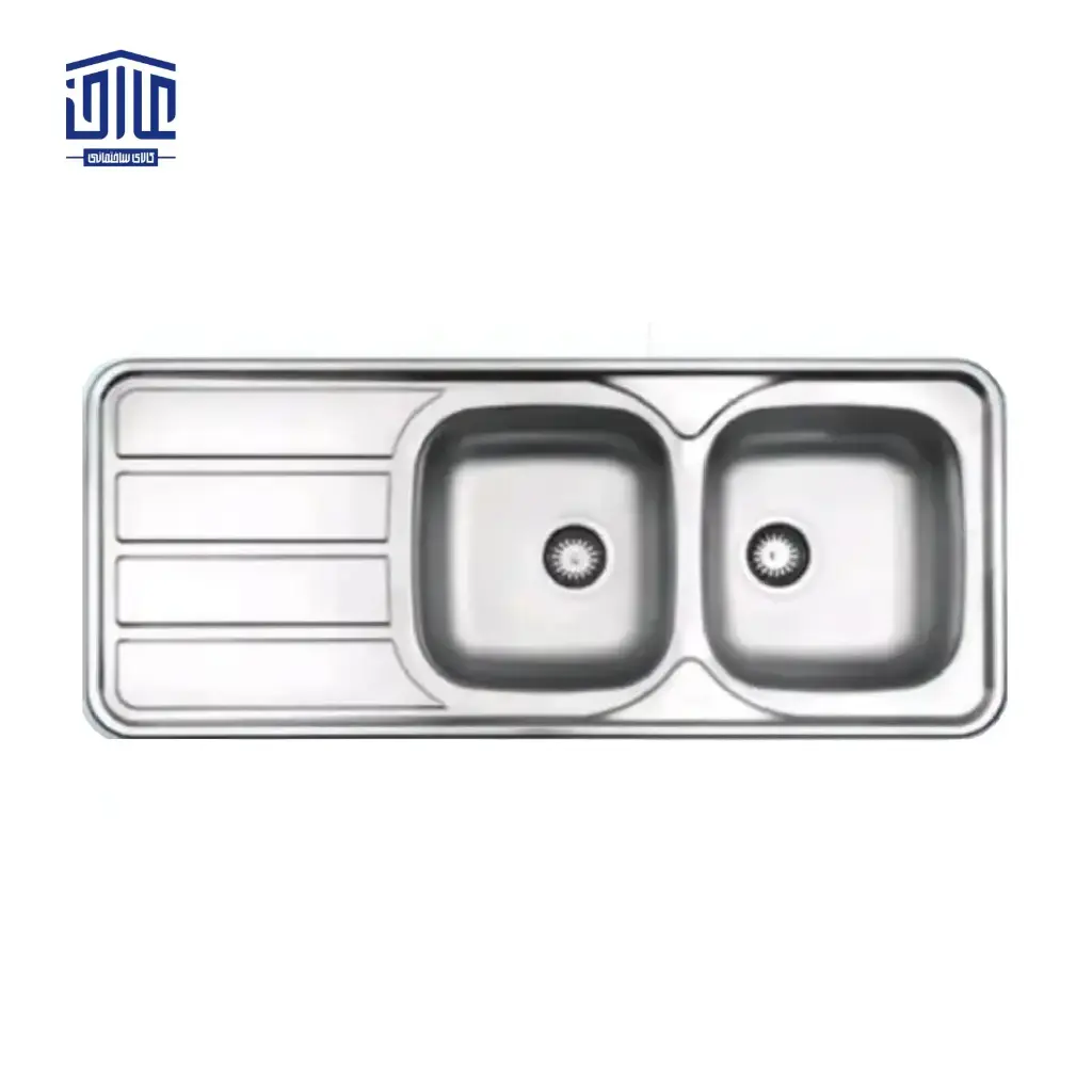 [249004097] سینک ظرفشویی روکار نیمه فانتزی مدل 223x60 البرز، براق (لگن راست)