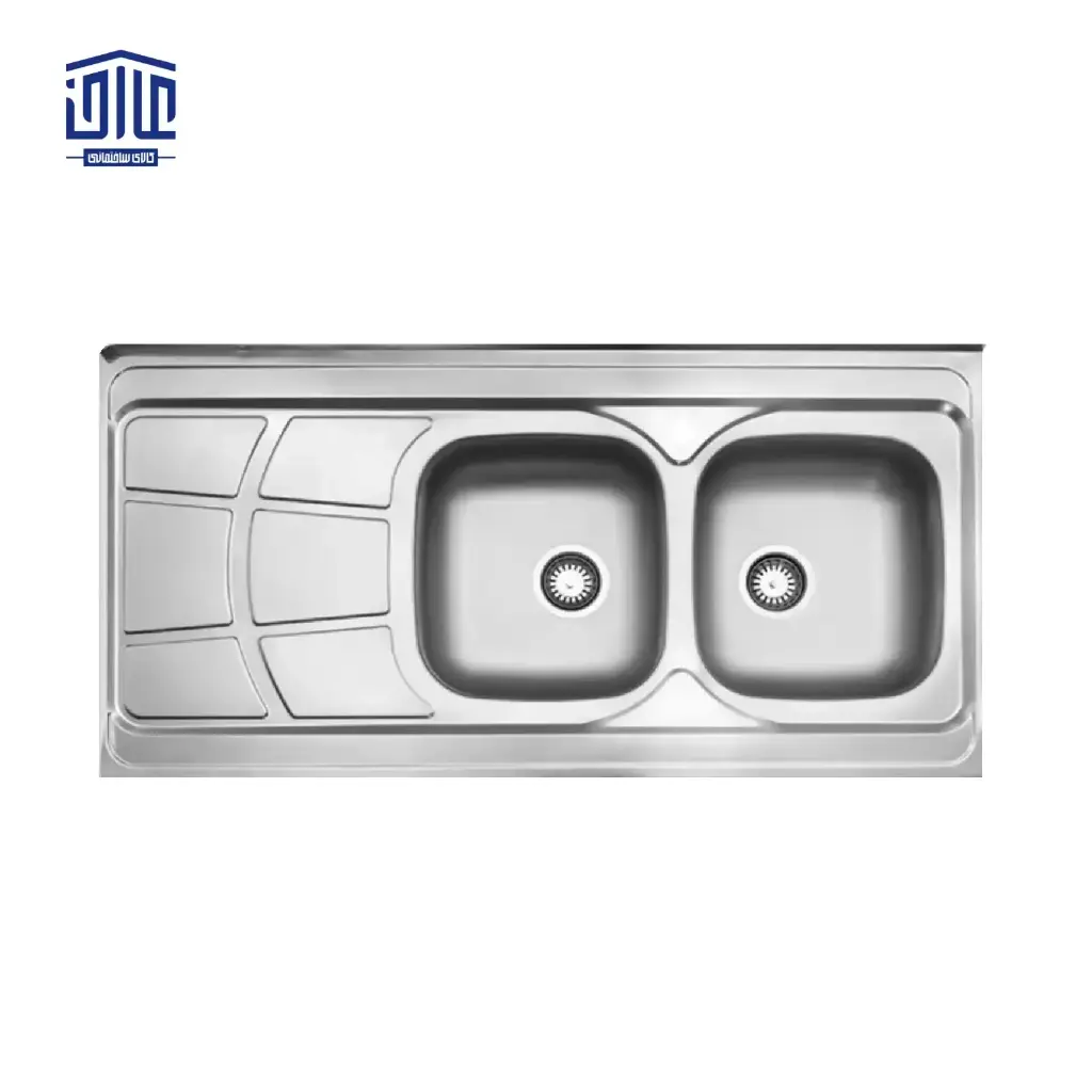 [249004099] سینک ظرفشویی روکار نیمه فانتزی مدل 224x60 البرز، براق (لگن راست)