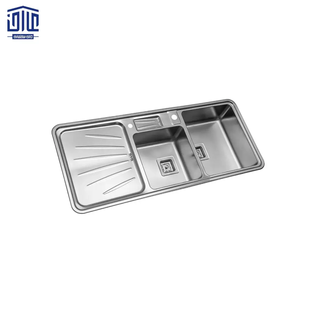 [249008014] سینک ظرفشویی توکار 52×854 استیل البرز با جامایع (لگن راست)