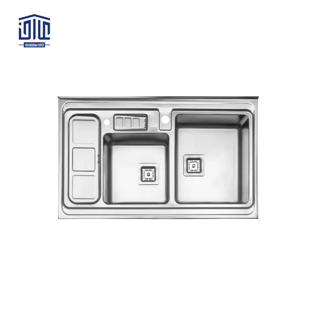 سینک ظرفشویی روکار 60×853 استیل البرز با جا مایع
