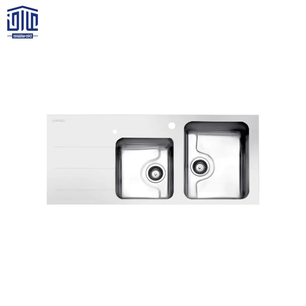 [249022004] سینک ظرفشویی کریستال توکار سفید استیل البرز (لگن راست)