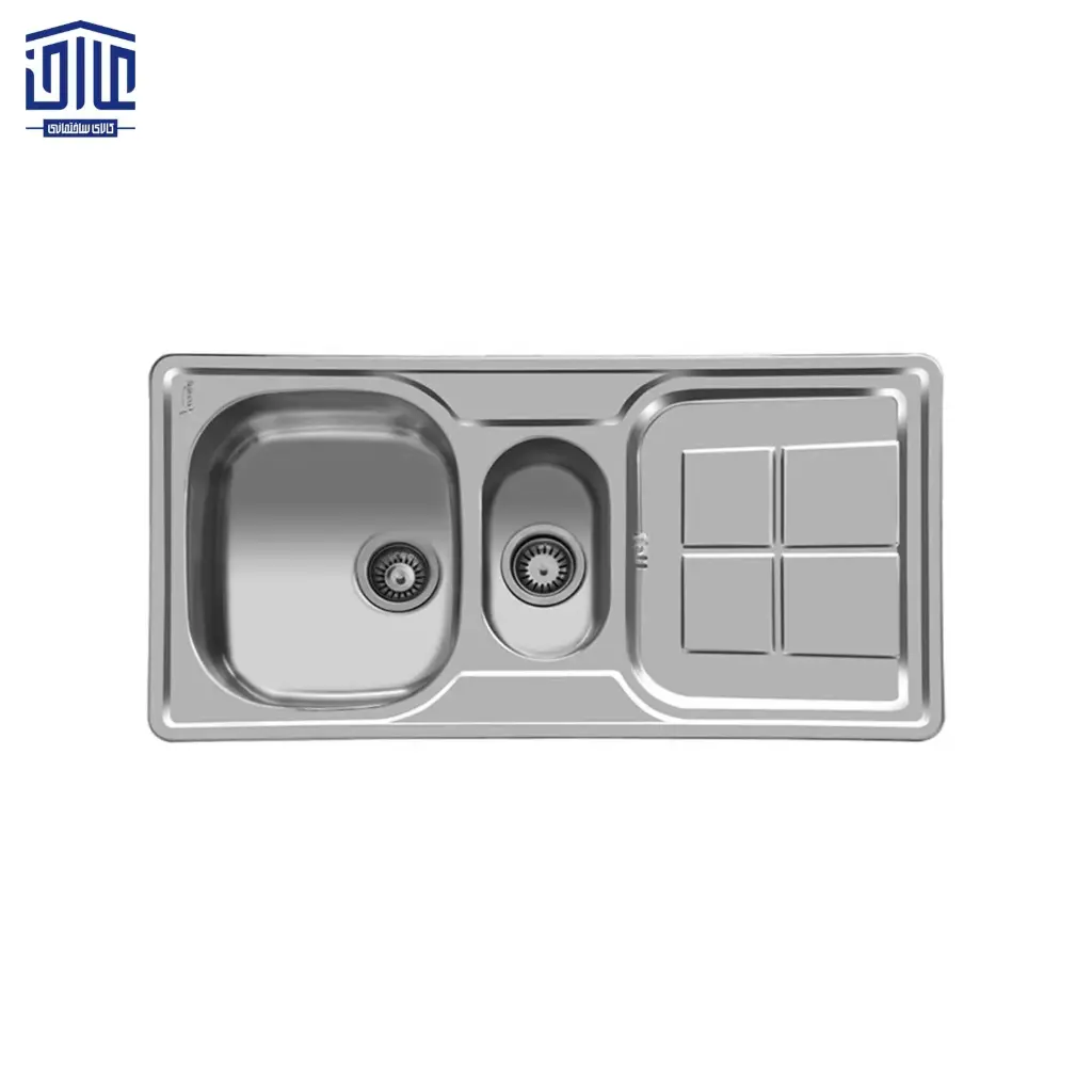 [262002072] سینک 100x50 توکار 158 اخوان (لگن راست)