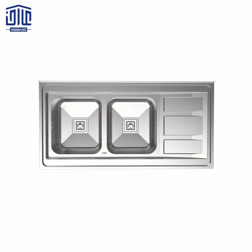 سینک دو لگنه کن استیل 9112s