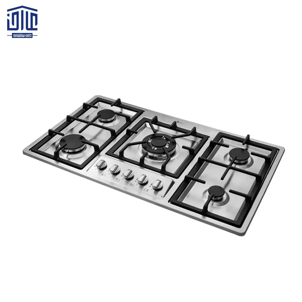[262003043] G135 گاز استیل 5 شعله اخوان (پلوپز راست)