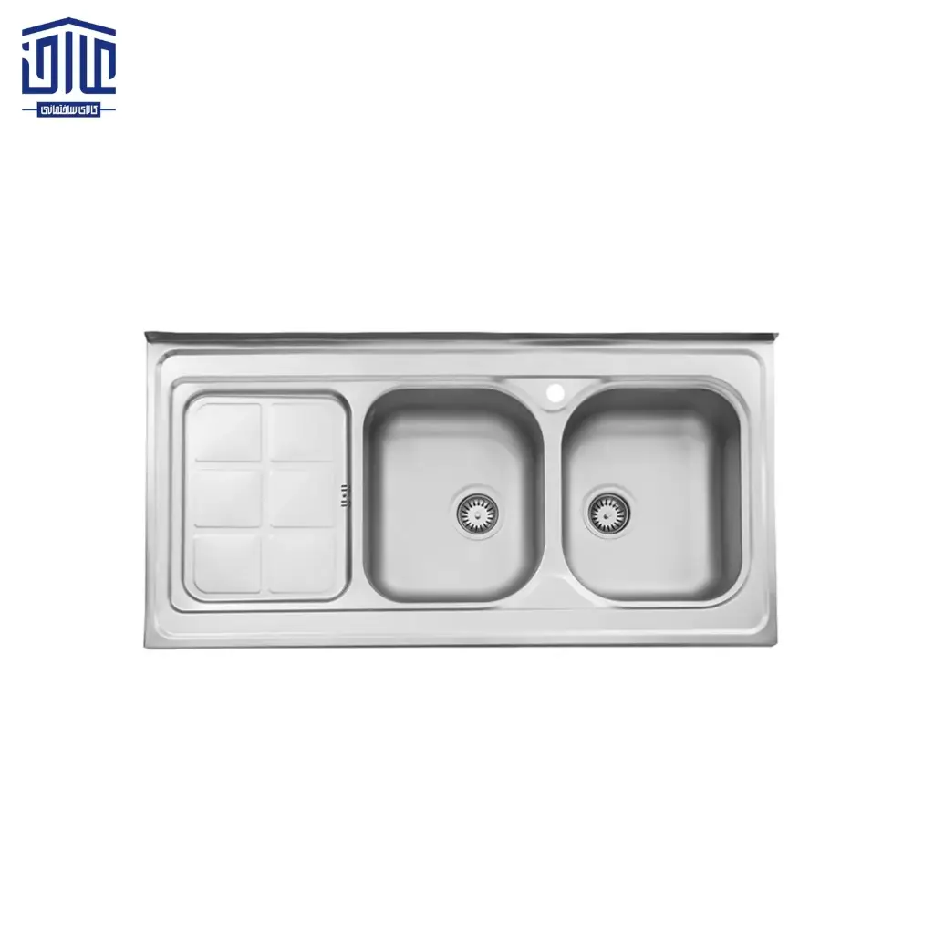 [249004044] سینک روکار نیمه فانتزی براق استیل البرز، 60×301، درجه 2 (لگن راست)