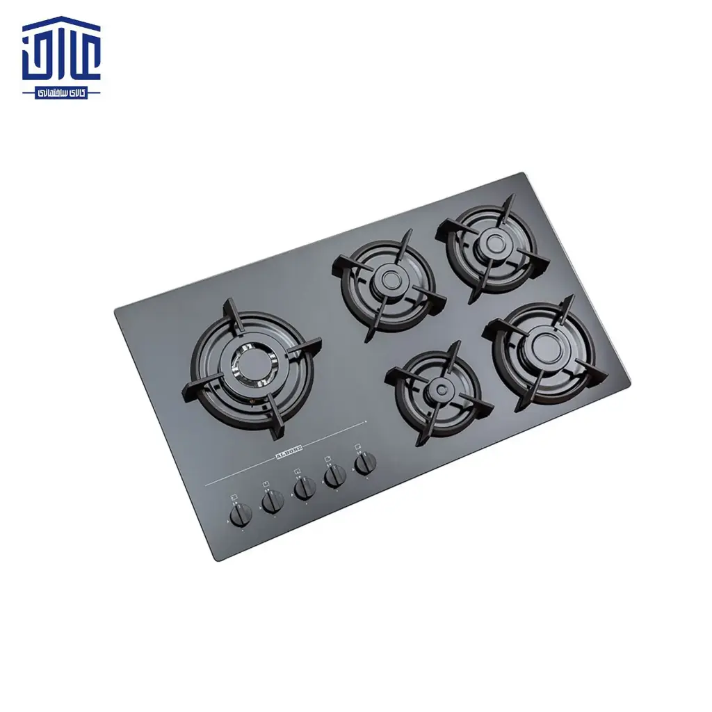 اجاق گاز رومیزی شیشه ای مدل G5967 چپ استیل البرز، 5 شعله