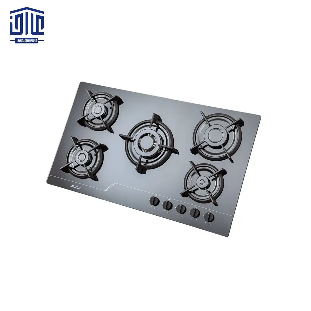 اجاق گاز رومیزی شیشه ای مدل G5961 استیل البرز، 5 شعله