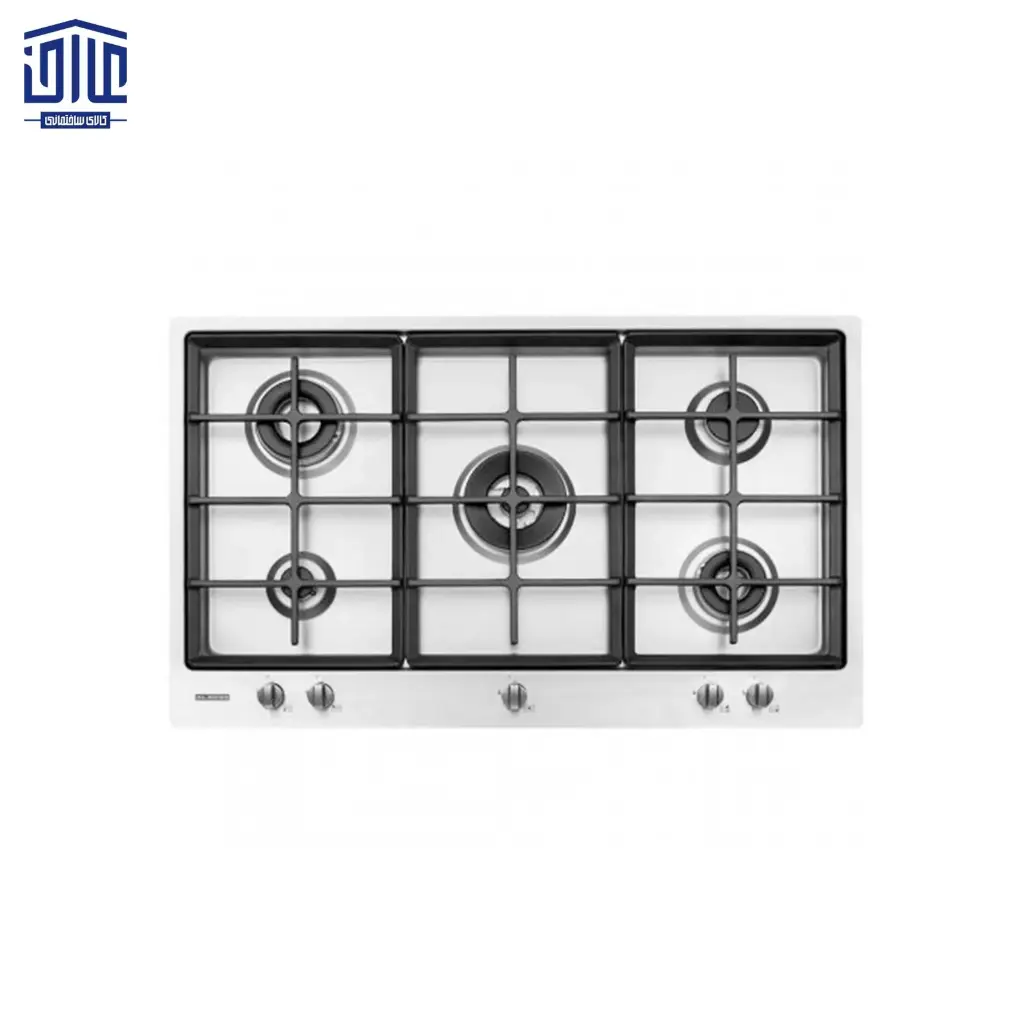 [249001028] اجاق گاز رومیزی شیشه ای مدل G5911 استیل البرز، 5 شعله