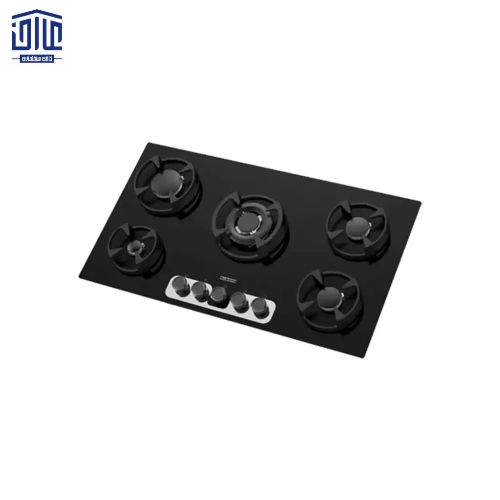 اجاق گاز رومیزی شیشه ای مدل G5918 استیل البرز، 5 شعله