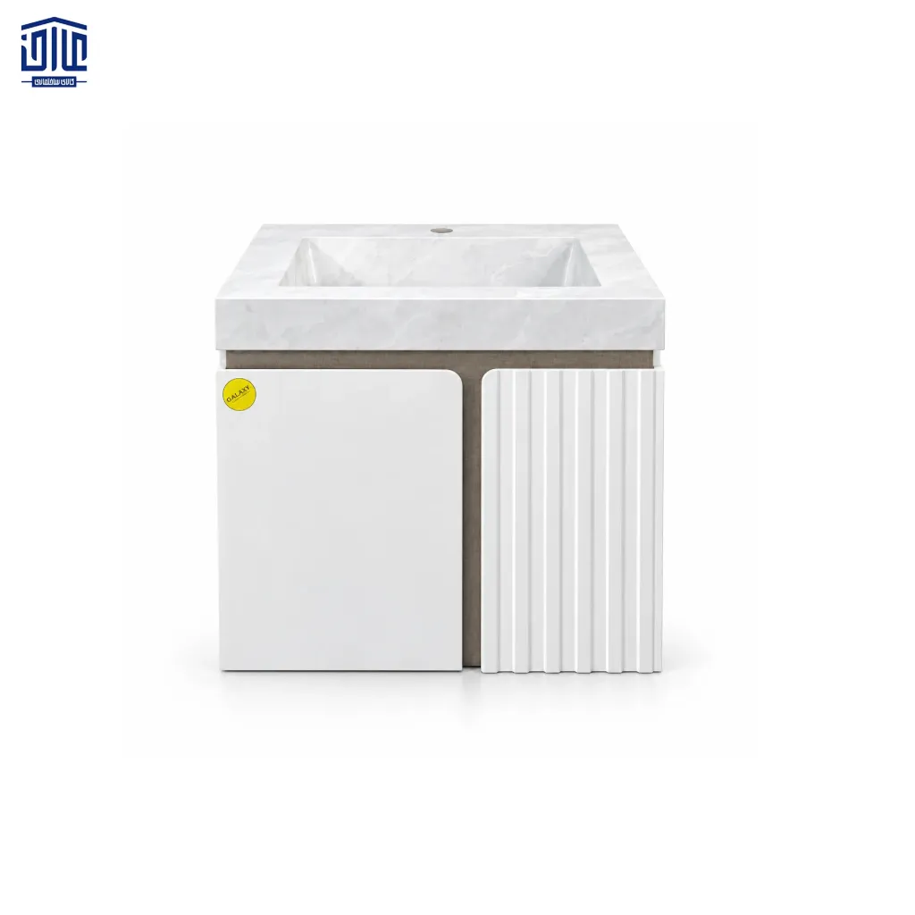 روشویی کابینتی سرامیکی بدون سنگ گالکسی، سایز60، سفید