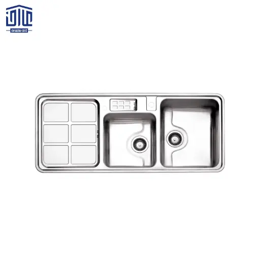 سینک ظرفشویی تو کار 815 استیل البرز با جا مایع