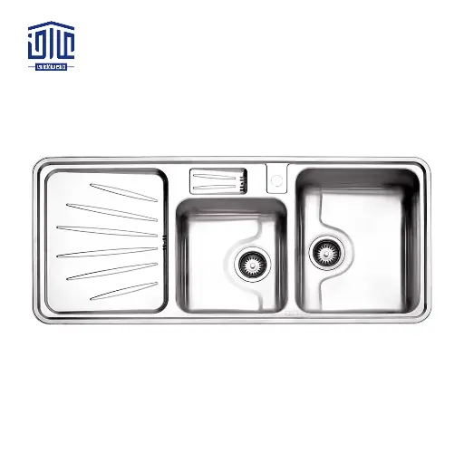 سینک ظرفشویی روکار 60×854 استیل البرز با جا مایع