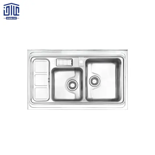 سینک ظرفشویی روکار 813x60 استیل البرز با جا مایع