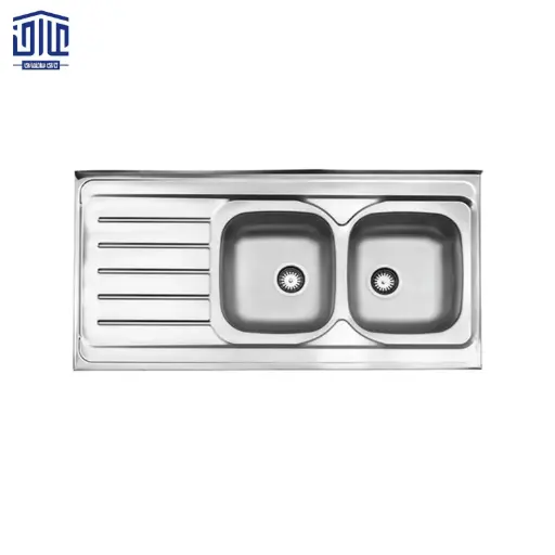 سینک ظرفشویی روکارنیمه فانتزی مدل 221x60 البرز، براق