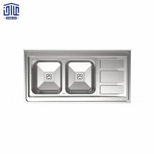 سینک دو لگنه کن استیل 9112s